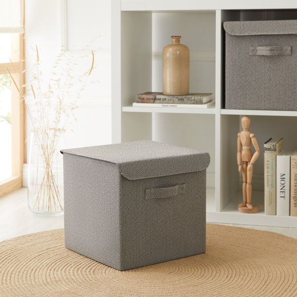 17 Stories Fabric Storage Box with Lid, Foldable Storage Cube 30x30x30